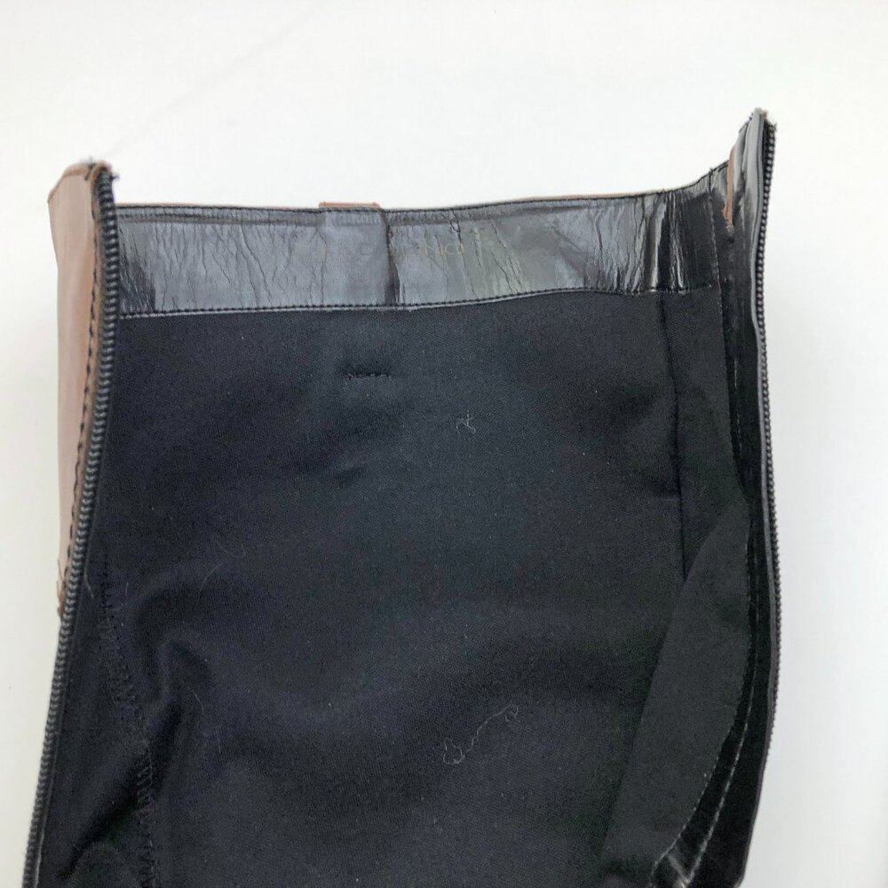 EUC Bandolino Carlotta Boots Women Size 5-1/2M Black Brown Leather Knee High - Picture 7 of 10